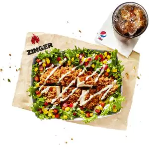 Zinger Salad Box with extra Zinger & Drink